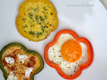 Les œufs en 3 façons dans leurs rondelles de poivron !