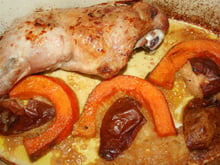 Cuisse de dinde aux couleurs d'automne, potimarron, pomme