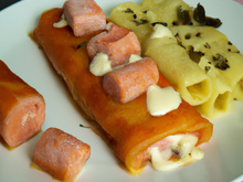 Choucroute de saumon et ses cannellonis à la choucroute et crème de lard fumé