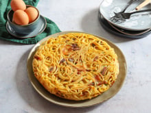 Frittata de pâtes façon carbonara