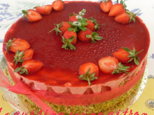 Bavarois fraises pistache