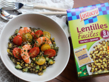 Salade gourmande lentilles crevettes
