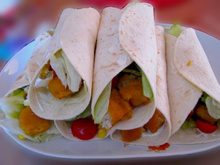 Wrap au poisson pané