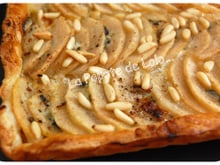 Tarte roquefort, poires, miel