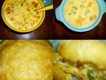 Clafoutis léger aux courgettes,poivrons tricolores et jambon italien
