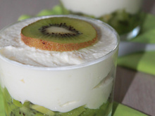 Verrine kiwi, mousse de chocolat blanc