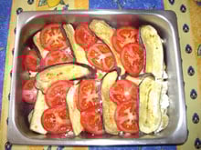 Tian d'aubergines au fromage de brebis facile