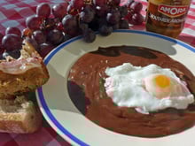 Sauce à l'œuf vigneronne du Berry, au vin rouge et à la moutarde aromatisée Amora