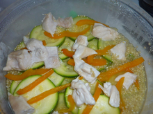 Poulet courgette au micro-onde