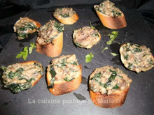 Tapas de sardines et épinard