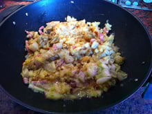 Poêlée d'endives braisés, pommes de terre fondantes et lardons grillés