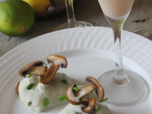 Sorbet aux champignons et citron vert à la vodka