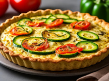 Quiche à la courgette, aux tomates et oignon