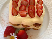 Tiramisu aux fraises et crème fleurette