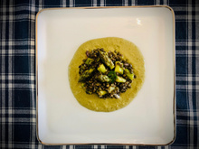 Salade de lentilles à la crème d’oseille et aux asperges