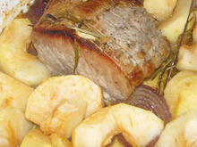 Rôti de porc aux pommes