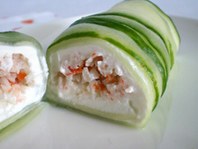Spring-roll de concombre et Saint-Môret®...qui cache bien son jeu !