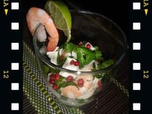 Verrines de Gambas et St Moret