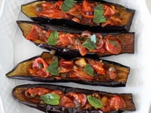 Petits bateaux d'aubergines