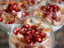 Verrines de panna cotta de fourme d'Ambert et petites crevettes grises