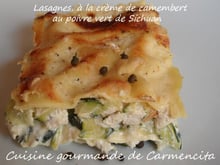 Lasagnes, à la crème de camembert au poivre vert de Sichuan