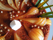 Gâteau aux poires caramélisées et aux flocons d'avoines