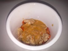 Verrines chaudes de poulet et tomates