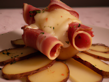 Pomme de terre au jambon et fromage