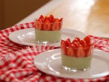 Panna cotta thé matcha et Ciflorettes de France