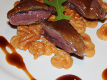Magret de canard et navets caramélisés