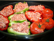 Poivrons farcis à la chair à saucisse