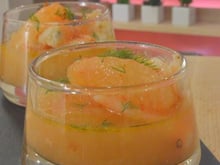 Verrines de crevettes et pamplemousse