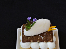 Roquefort Papillon poires croustillant de seigle sorbet au vin jaune