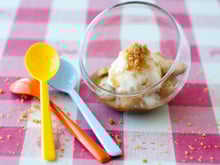 Pommes poêlées et sorbet façon crumble