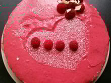 Dessert de Noël au biscuit rose, lemon curd et mousse de framboise