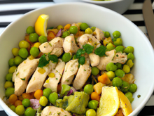 Salade de poulet citronné aux pois chiches
