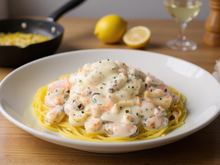 Spaghettis aux fruits de mer à la crème