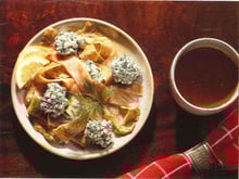 Lanières de crêpe et de saumon fumé au Cottage Cheese