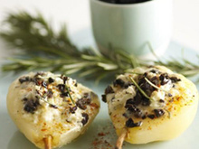 Poires rôties au miel et au Boursault