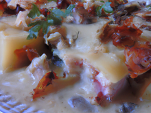 Cassolette de lotte au lard