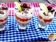 Verrines pêches abricots et sa mousse de mascarponeà la vanille