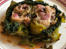 Travers de porc au chou et pecorino