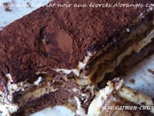 Tiramisu chocolat noir aux écorces d'oranges confites