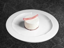 Gâteau de fromage de vache et salsifis confits aux oranges sanguines