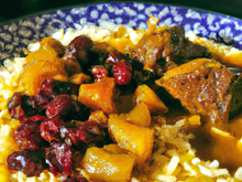 Curry d'agneau aux fruits secs et riz basmati
