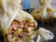 Aumonieres pomme foie gras