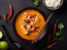 Soupe Thaï aux crevettes et lait de coco au Cookeo