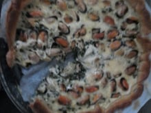 Quiche marinière aux épinards et moules