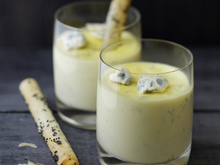 Crémeux de Bresse Bleu au curry, croustillant au pavot