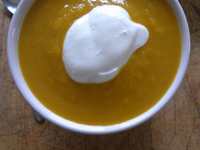 Velouté de butternut au gingembre et à la citronnelle